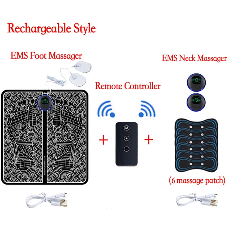 Ultimate Smart Foldable Electric Foot Massager: EMS Muscle Stimulation, Improved Circulation, Pain Relief, and Total Relaxation!
