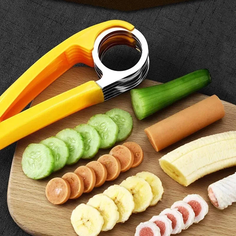 Stainless Steel Banana Slicer and Fruit Cutter - Essential Kitchen Tool for Easy Meal Prep!