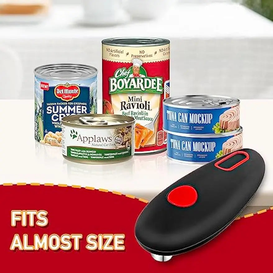 Hands-Free Electric Can Opener: One-Touch Automatic Jar, Bottle, and Can Opener Tool for Easy Kitchen Use