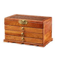 Elegant and Functional Mahogany Home Dresser Desktop Storage Box for O
