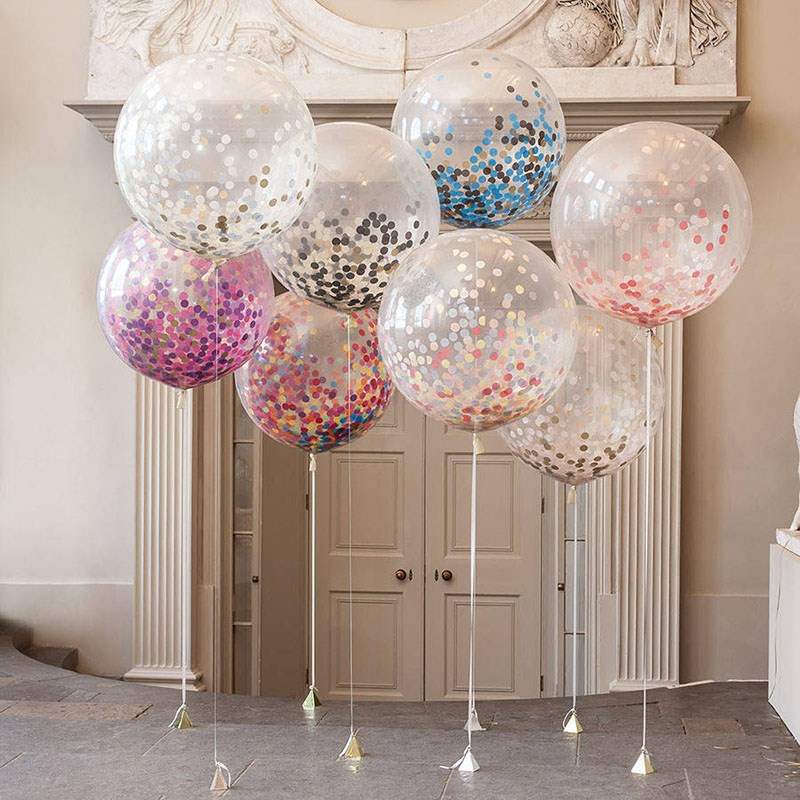 Sparkle and Celebrate with Clear Confetti Balloons for Parties and Wed