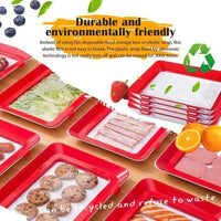 FreshMax Food Preservation Tray - Reusable BPA-Free Stackable Storage Solution for Keeping Food Fresh Longer!