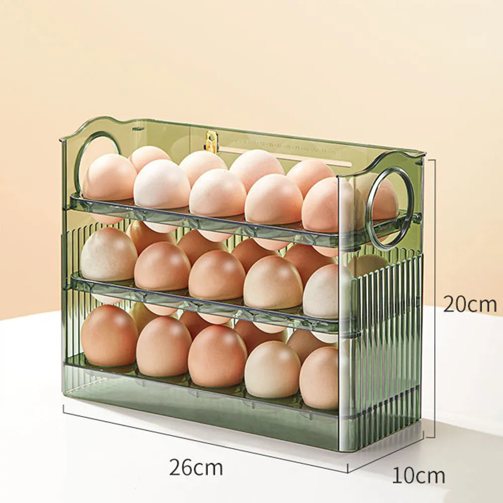 Egg Rack Holder Storage Box Egg Basket Container Organizer Refrigerator Egg Dispenser For Kitchen Organizer Food Containers