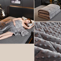 Plush Gray Weighted Blanket Cover - Soft Breathable Velvet Duvet Quilt for Comfortable Sleep