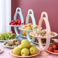 Double Layer Folding Fruit Tray: Stylish Serving for Snacks and Desserts