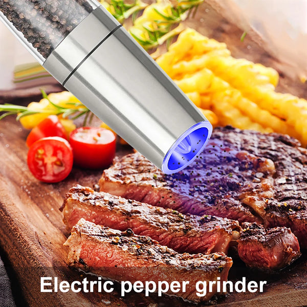Electric Spice Grinder Set with Automatic Gravity Induction and LED Light