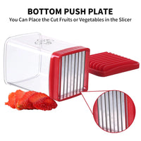 "Ultimate Fruit and Vegetable Speed Slicer: Effortlessly Slice Bananas and Strawberries with this Portable Kitchen Tool!"
