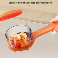 Ultimate Kitchen Gadget: Splash-Proof Paring Knife with Multi-Functional Fruit Peeler and Storage Bucket