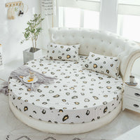 Round Bed Sheet Bedspread Hotel Mattress Protector-Flower color