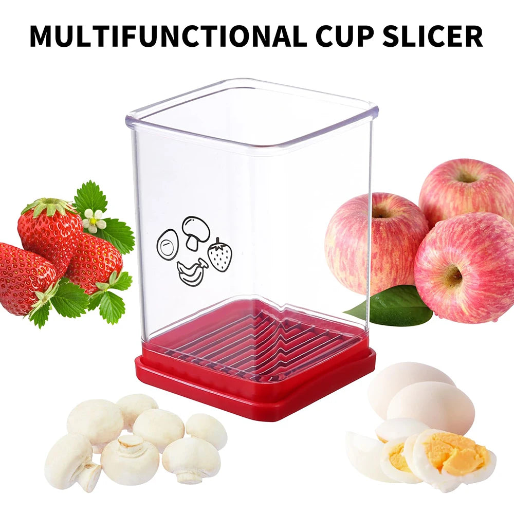 "Ultimate Fruit and Vegetable Speed Slicer: Effortlessly Slice Bananas and Strawberries with this Portable Kitchen Tool!"