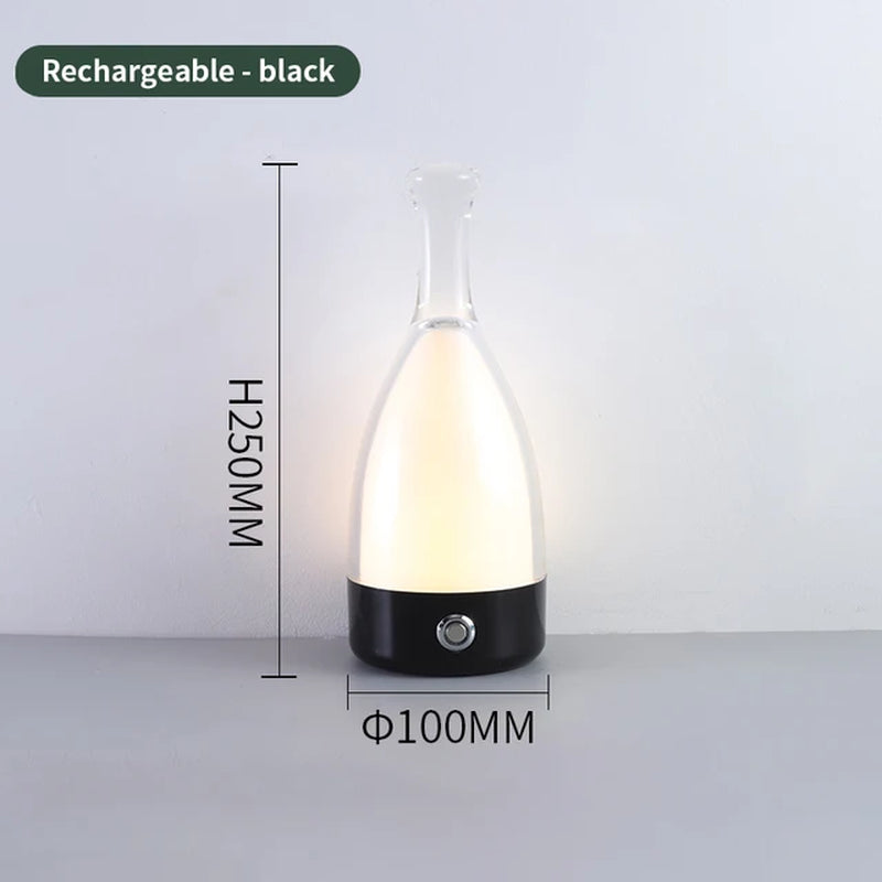 "Vintage Elegance: Illuminated Wine Bottle Table Lamp"