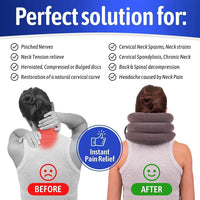 "Ultimate Relief: Inflatable Cervical Neck Traction Device for Chronic Pain and Shoulder Alignment - Perfect for Home Use"